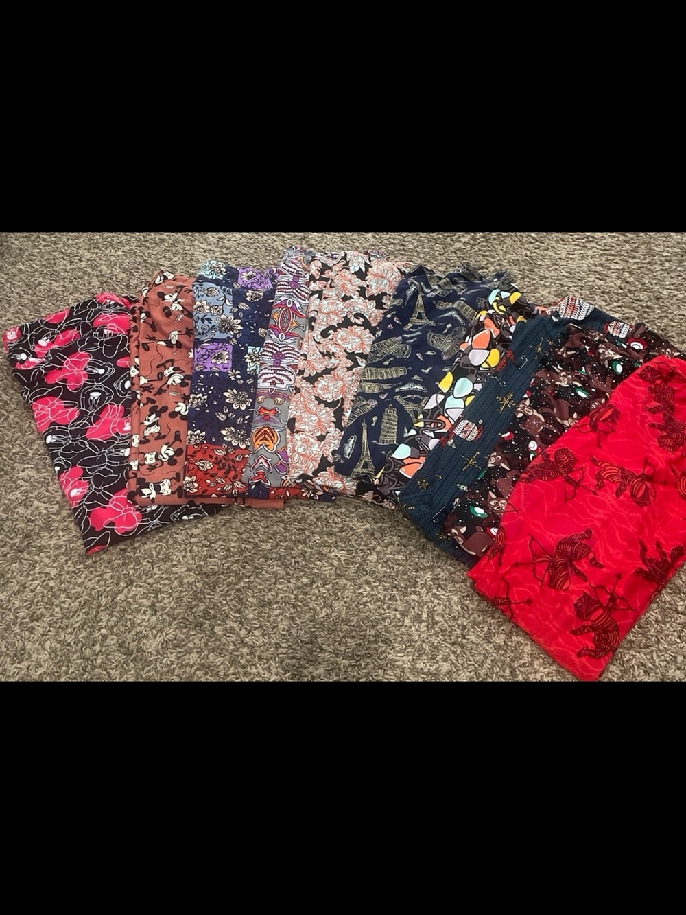LuLaRoe bundle of 10 pairs of leggings, including Disney tall and curvy